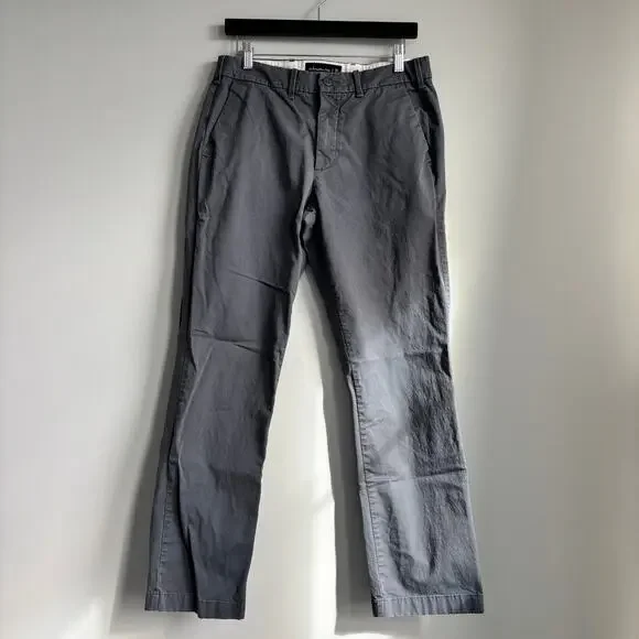 Abercrombie Men's Chino Pants Straight Stretch Trouser Casual Gray 31 x 32 - Picture 2 of 9